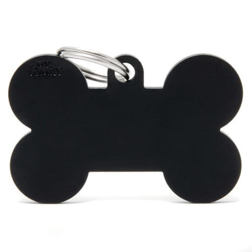 قلادة المونيوم على شكل عظمة لون اسود