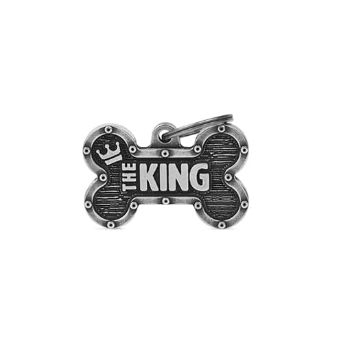 ماي فاميلي قلادة THE KING شكل عظمة لون فضي حجم كبير