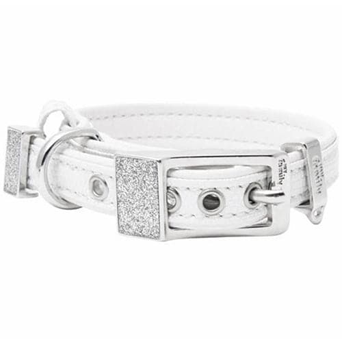 ماي فاميلي سانت تروبيز طوق للكلاب جلد لون ابيض حجم صغير