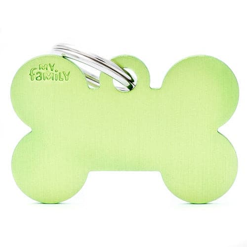 قلادة المونيوم على شكل عظمة لون اخضر