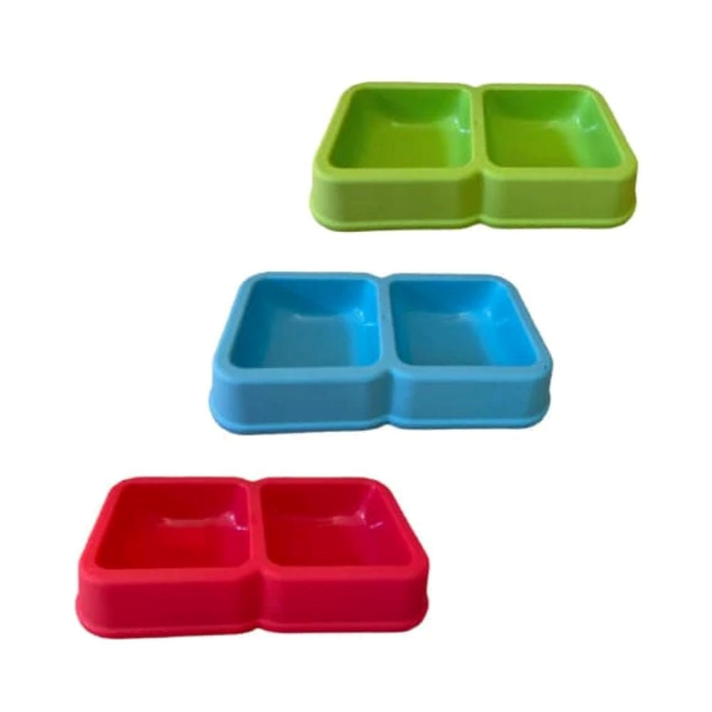 ام بي بيرغامو كيتولا فيولا صحن بلاستيك مزدوج 0.6 لتر ×2 ألوان مشكلة