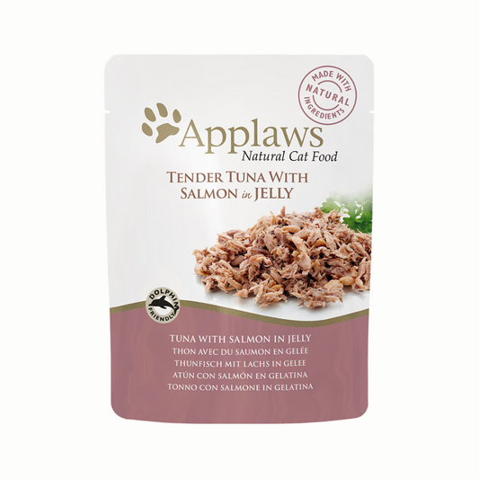 أبلاوز أظرف طعام رطب للقطط - تونا مع السالمون في الجيلي 70غ
