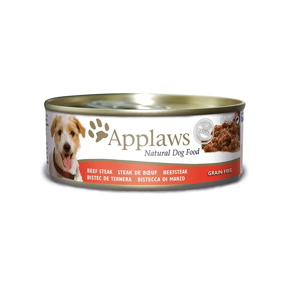 أبلاوز معلبات لحم بقري ستايك للكلاب 156غ
