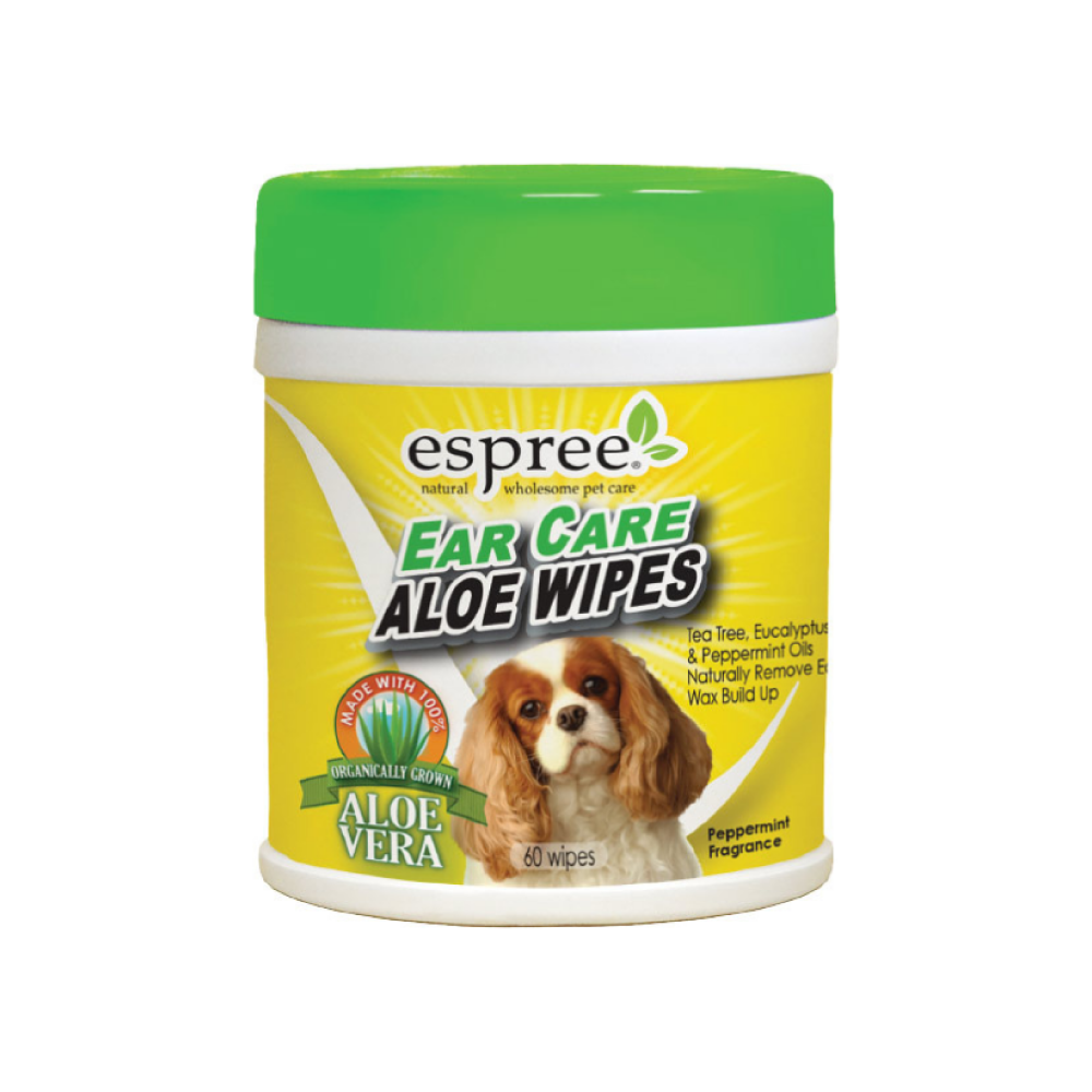 إسبري مناديل بالصبار للعناية وتنظيف الأذن بالنعناع للكلاب 60 منديل