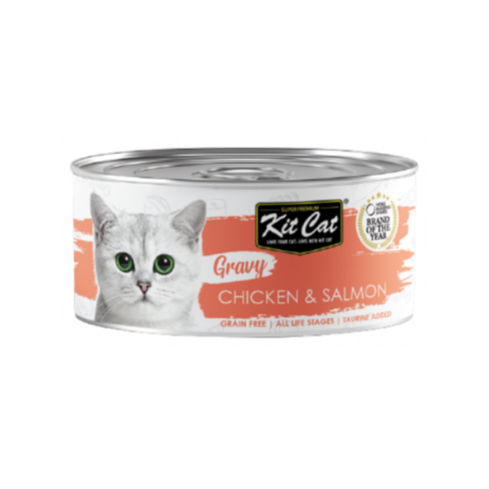 كت كات جرايفي معلبات دجاج والسالمون بالمرق 70غ