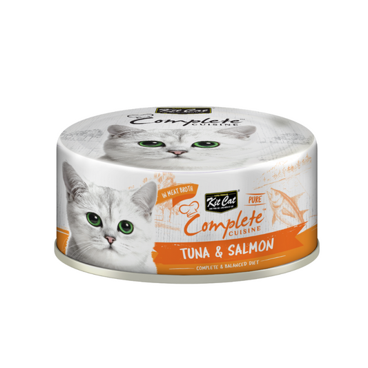 كت كات وجبة كاملة بالتونا و سالمون في المرق 70غ