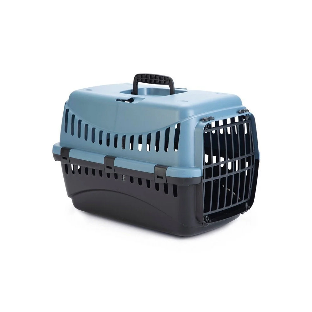 ام بي بيرغامو حامل قطط باب بلاستك كبير ازرق