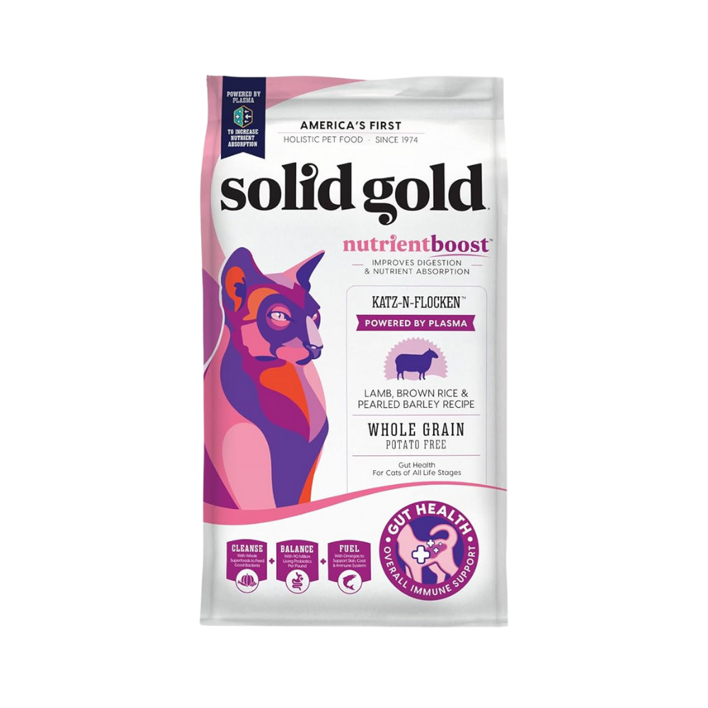 سوليـد جولد نيوترينت بوست كاتس اند فلوكين بلحم الضأن كامل الحبوب للقطط