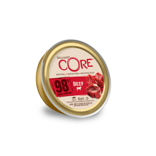 ويلنس كور طعام رطب 98٪ بروتين فردي لحم بقر للقطط 85غ