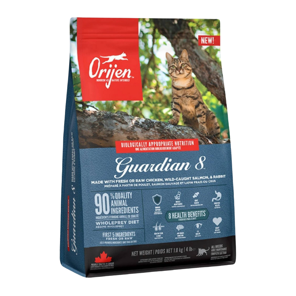 أوريجن غارديان 8 طعام جاف بالدجاج والسالمون والأرنب للقطط