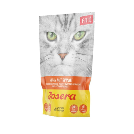 جوسيرا طعام رطب مهروس للقطط البالغة بنكهة الدجاج والسبانخ 85غ