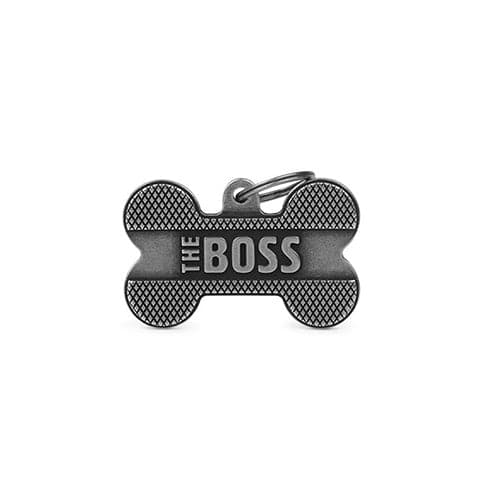 ماي فاميلي قلادة THE BOSS شكل عظمة لون فضي حجم كبير XL