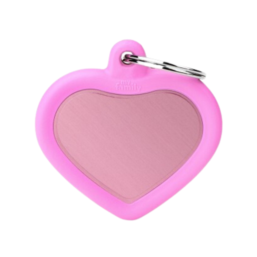 ماي فاميلي قلادة قلب زهري اطار جلد